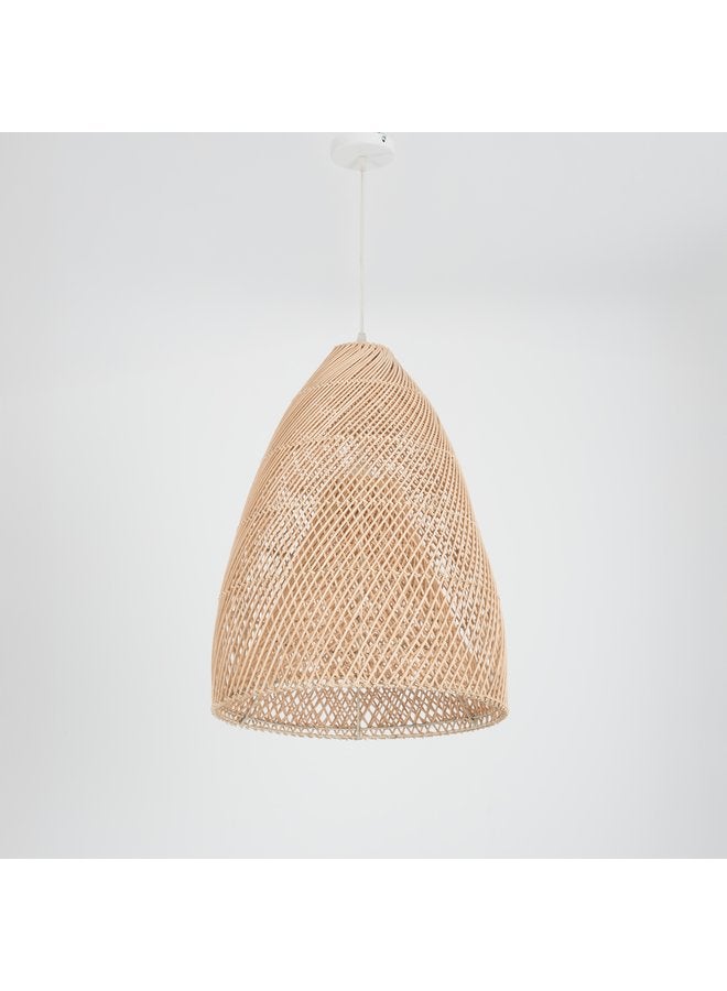 تبس هوم لمب نجفة TBS باللون بيج مصنوعة من بامبو لإضاءة المنزل والديكور - Image 1